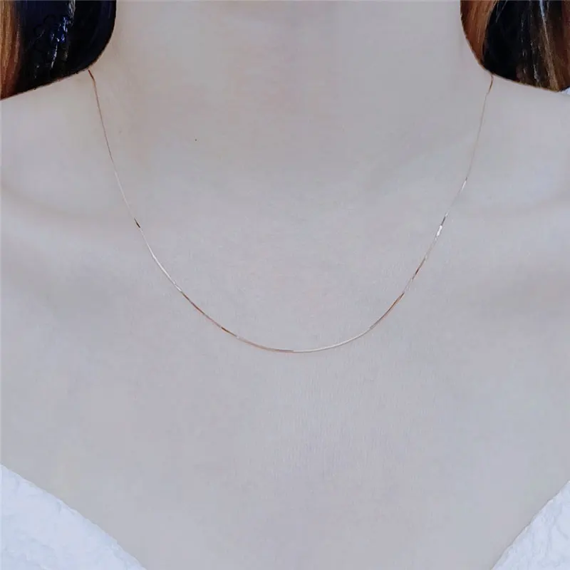 Minimal Rose Gold Box Chain