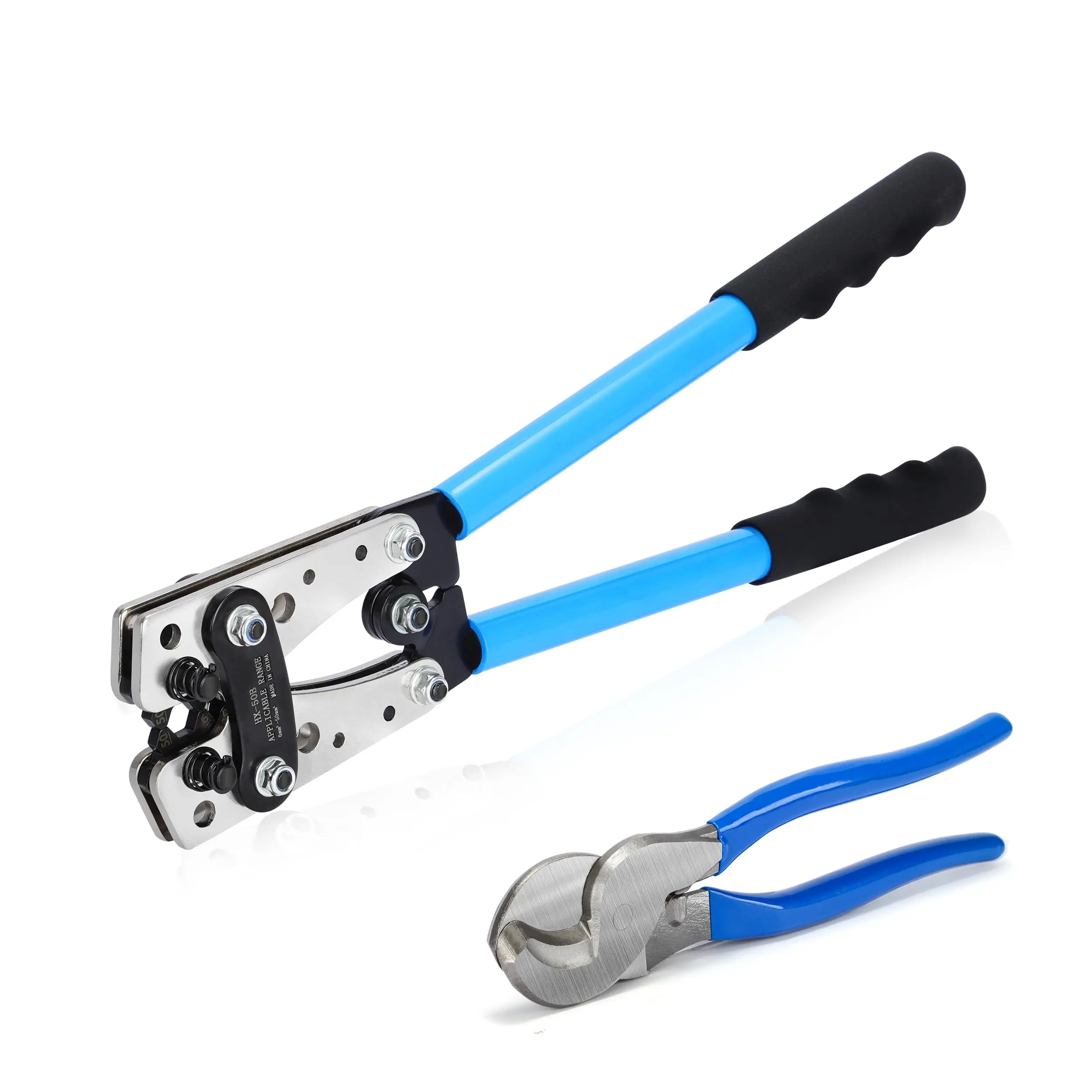 Batterie-Kabelösen-Crimpzange 10–1 AWG mit 60 Stück, 8 Größen, Kupferösen, robuste Drahtcrimper für Batteriekabel-Ringklemmen – Detail 4