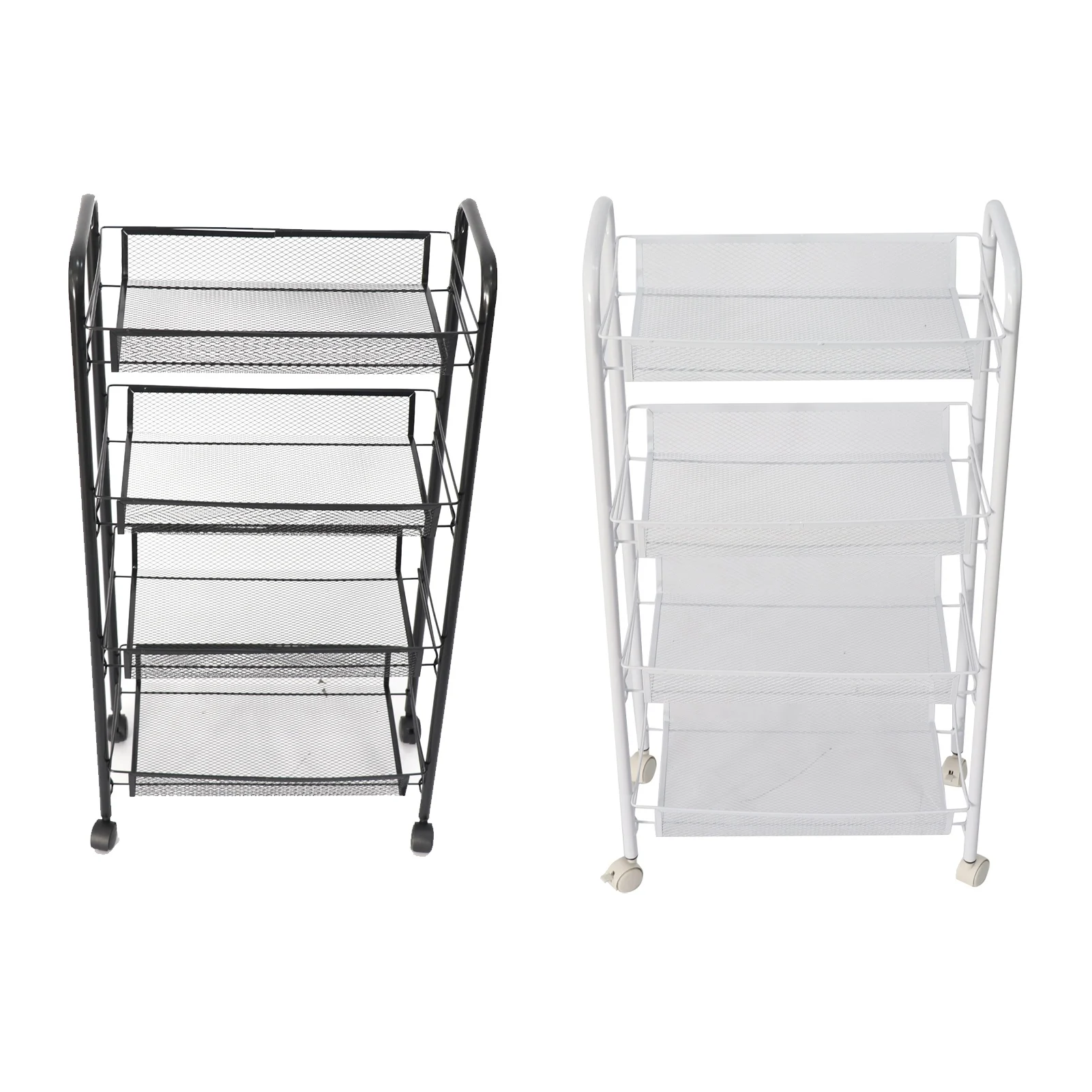 Rolling Storage Cart Metal Movable Storage Organizer Easy Movement Layered Easy To Clean Multi Functional for Kitchen