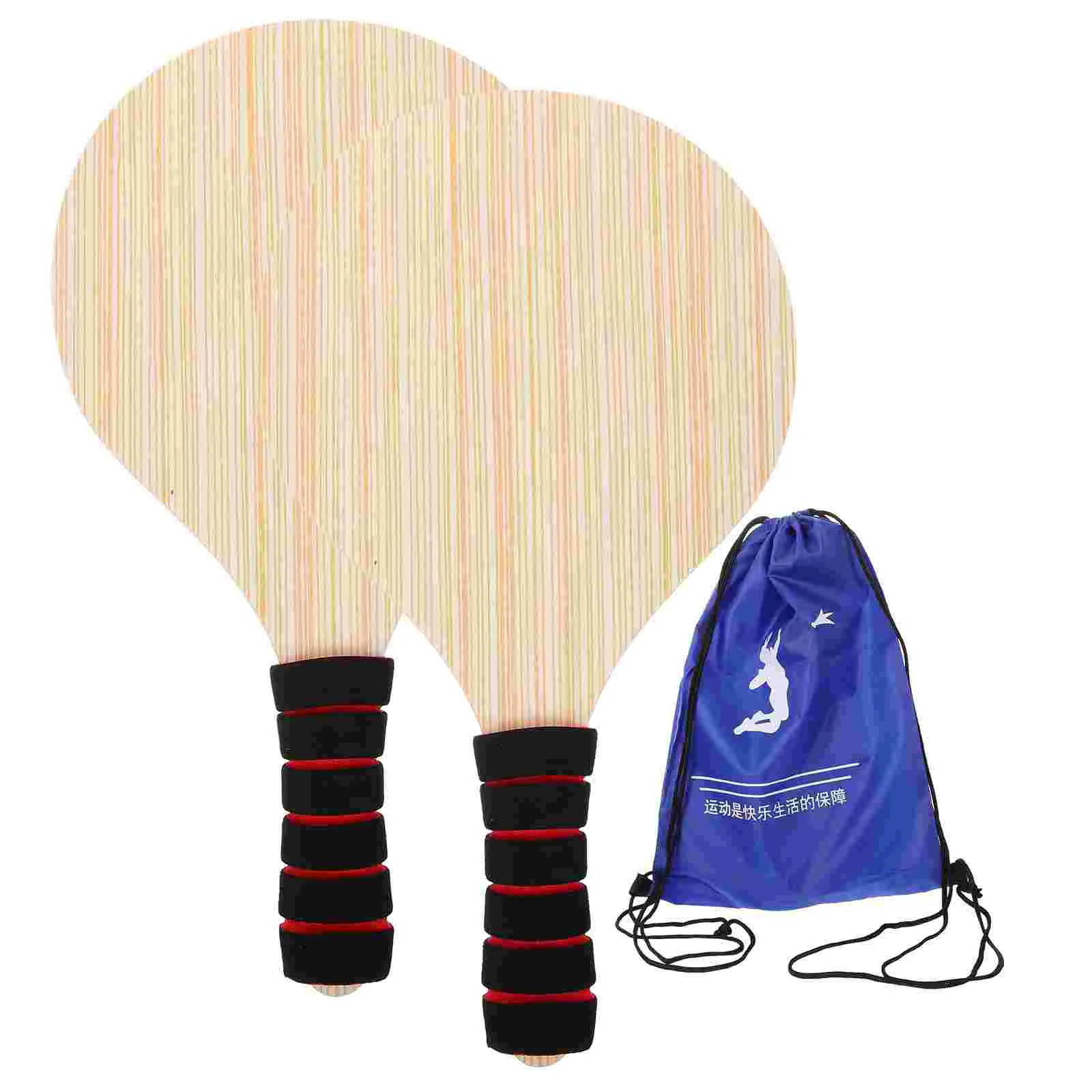 

1 Set Shuttlecock Rackets Wooden Badminton Paddles Beach Ball Game Paddles