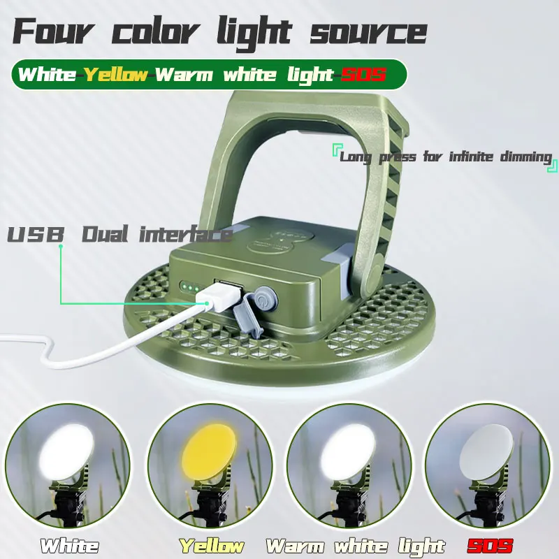 15600mAH Camping Light Multifunctional Portable Lantern Strong Magnetic Absorption High Power Outdoor Tent Light Fishing camping light portable lanterns camping lamp camping lantern