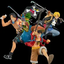 

Anime 21cm One Piece Figure Luffy Ace Sabo Treasure Action Three Brothers Running Toys Collection Model Doll for Children Gifts