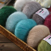 Fil Mohair d'alpaga léger et respirant, 25 grammes de cheveux longs pour pull tricoté à la main, manteau, chapeau et écharpe, tricot au crochet 4
