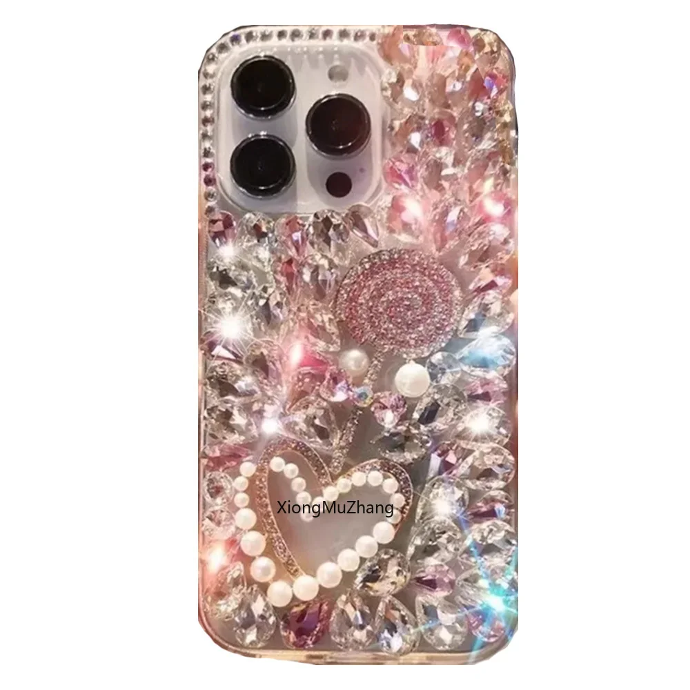 Woman Diamond Rhinestone Case for Nokia G42 G22 G21 G11 G60 G310 G400 C300 C210 C200 C110 C32 C22 Beautiful Pearl Cover