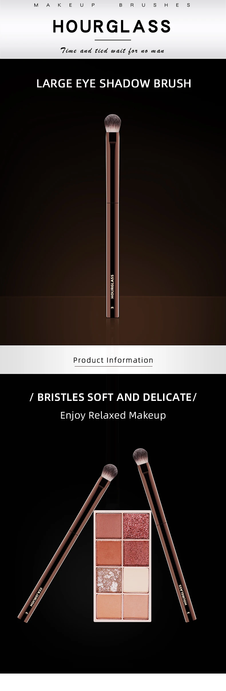 Description Picture 2 of itemHourglass Makeup Brush -No.3 All Over Shadow Brush Soft and Skin-friendly Fiber Hair Fashion Design Single Eye Brush