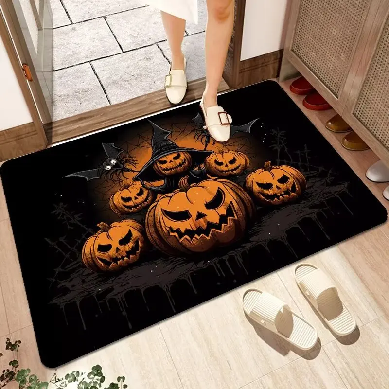 VIKAMA Halloween Mat Entrance Door Bathroom Crystal Velvet Carpet floor mat decorative carpet plush carpet imitated cashmere carpet silk wool rug plush rug shaggy rug pad crystal pile rug coral velvet rug non slip carpet kids carpet