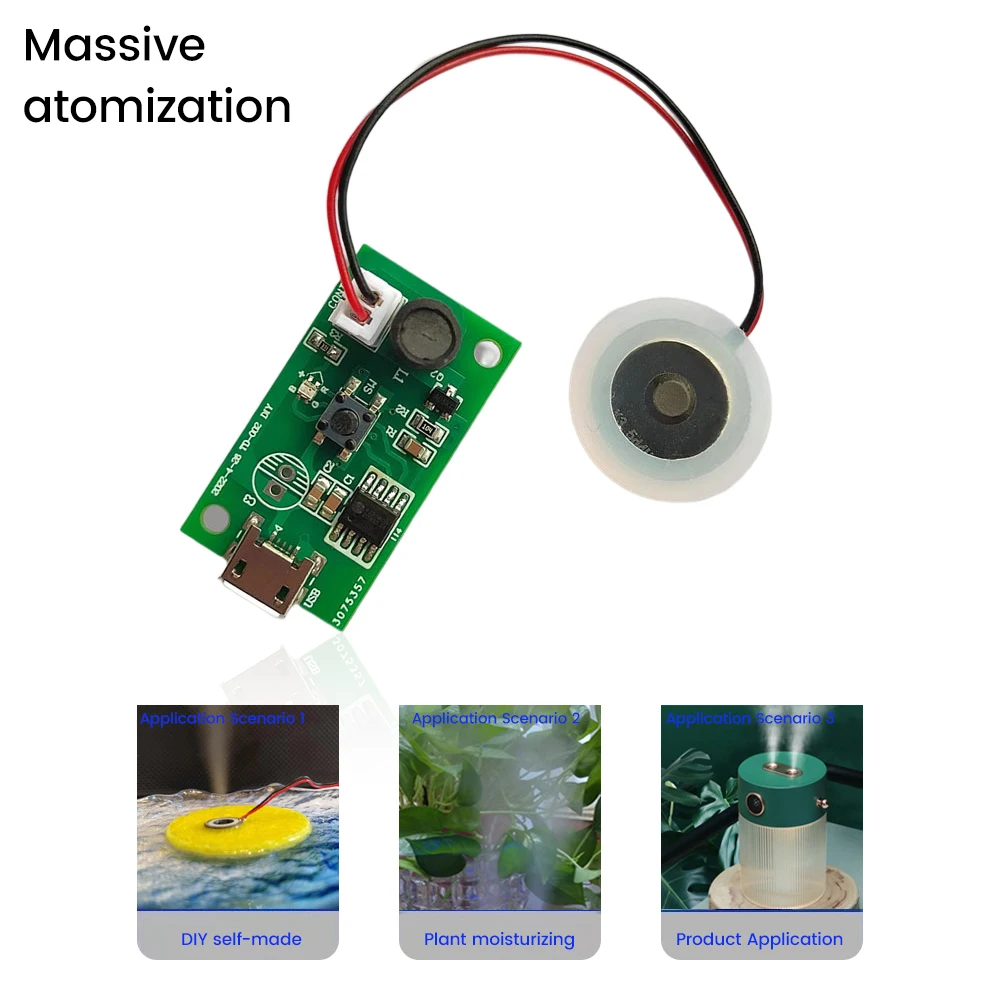 Ultrasonic Atomization Maker 20mm 113KHz Mist Atomizer DIY Humidifier PCB DC3-12V Mini USB Humidifier Module
