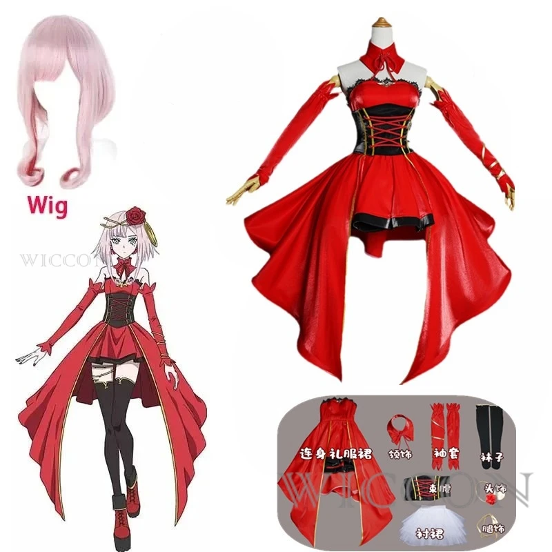 Anime Takt Op.Destiny Destiny Cosplay Costume Outfit Halloween Carnival Suit Women Girls Red Dress Clothes