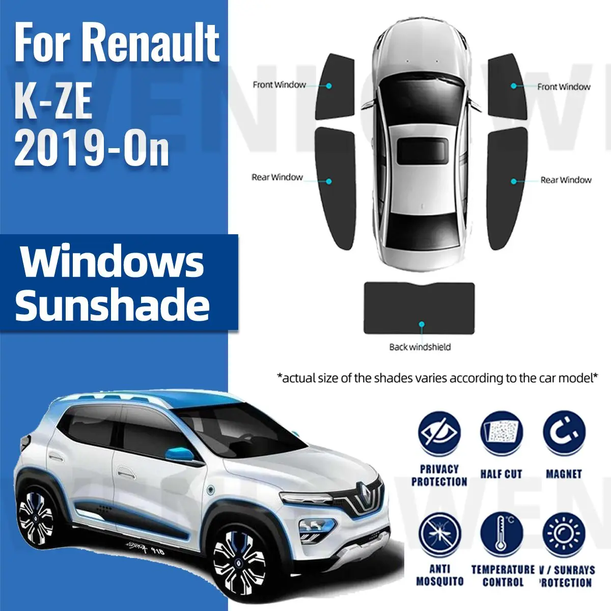 

For Renault K-ZE KZE 2019-2023 Magnetic Sun Shade Visor Car Front Windshield Curtain Summer Window Sunshade Auto Accesorriess