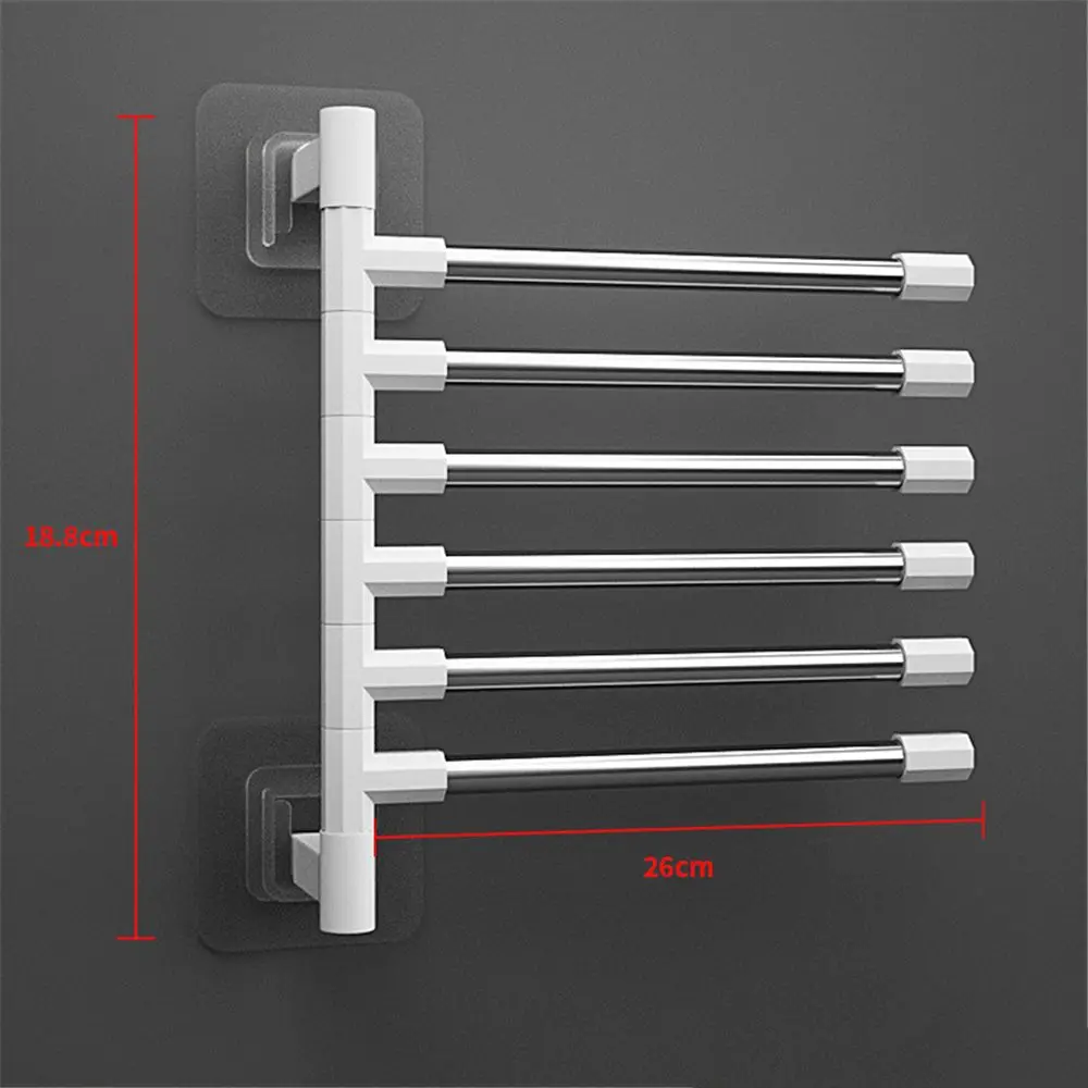 Portasciugamani Girevole In Acciaio Inox A 3/4/5 Bracci