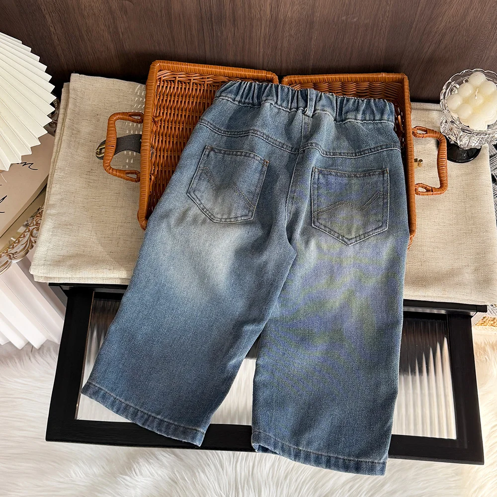 الربيع والخريف جديد الفتيات مستقيم الساق الجينز النسخة الكورية الموضة الأساسية تنوعا 3-7 سنة ملابس كاجوال للأطفال