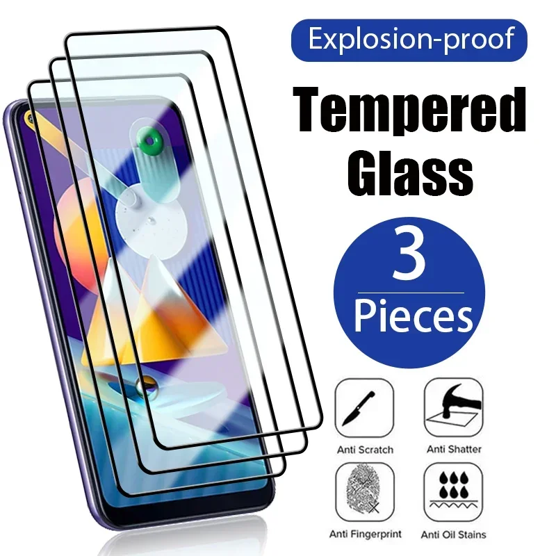 

3PC Full Cover Tempered Glass on Samsung Galaxy A53 A54 A60 A70 A71 A72 A73 A74 A80 A81 A90 A91 Screen Protector Protective Film