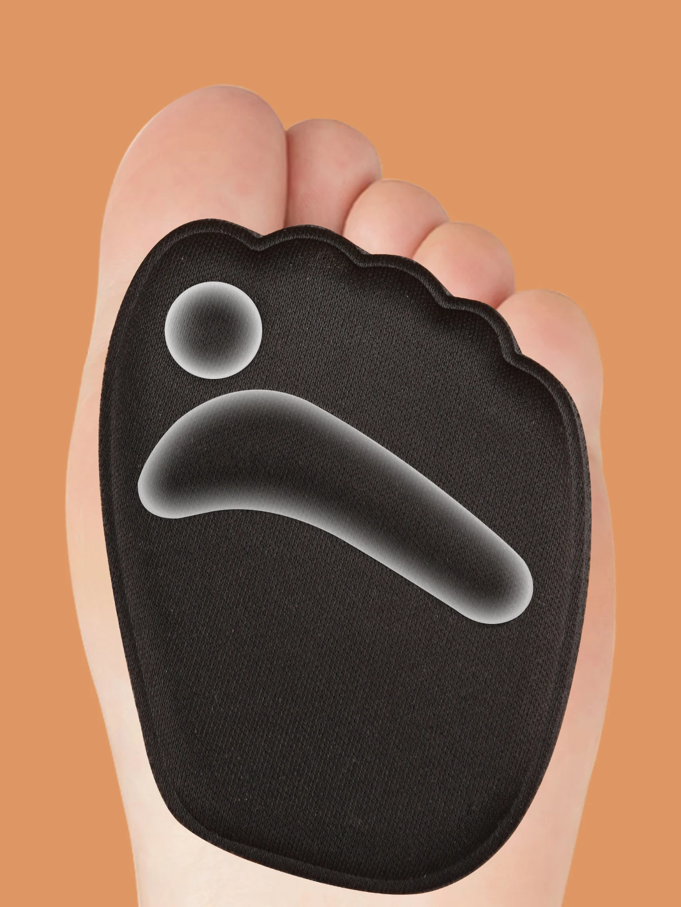 Forefoot insole for women's high heels, invisible half padded sandals, anti slip, shock-absorbing, breathable foam black