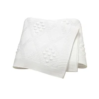 Plain Rhombus Pattern 0-24 Months Newborn Boys & Girls Security Blankets Knitwear Acrylic Baby Swaddle Wraps Soft Infant Blanket 1