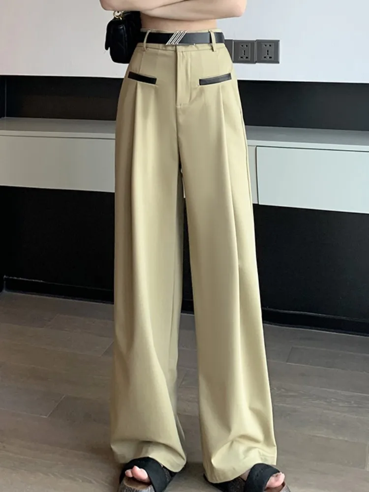  Women High Waist Cropped Work Pants Solid Zipper Trouser Pant  Casual Baggy Elastic Womens Pants Casual Work Size 16 Beige: Clothing,  Shoes & Jewelry