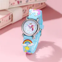 New Style CHILDREN'S Watch Love Rainbow Pony Kid Quartz Watch Plastic Strap 2