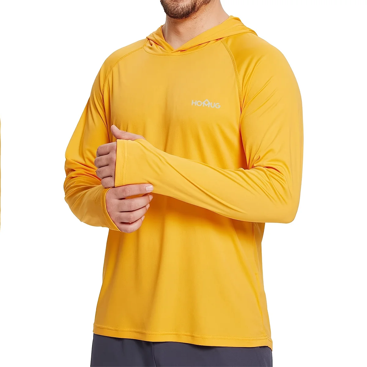 Chemise outdoor pour hommes, en tissu séchage rapide, design nches longues, avec capuche de protection solaire, convient pour la pêche et la randonnée, avec sque facial de printemps | SHEIN