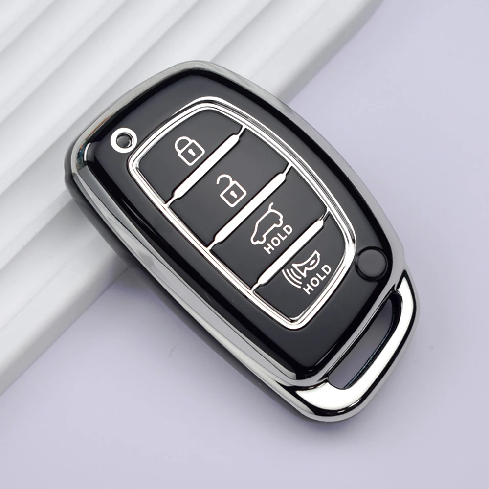 Fashion TPU Car Key Cover Keychain for Hyundai Ix35 Ix45 I10 I30 I40 Tucson Santa Fe Rena Sonata Elantra Creta 4 Button Key Case key case,key case cover,car key shell