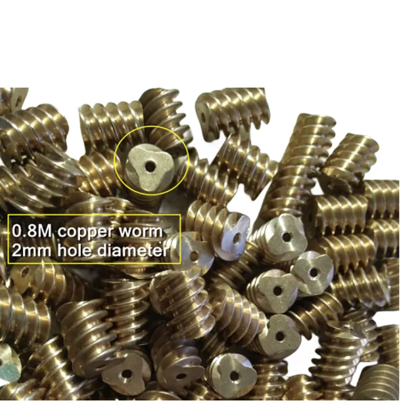 

2PCS/LOT 0.8M Copper Worm,2mm Hole Diameter(Fitting),Thickness of 12.5mm