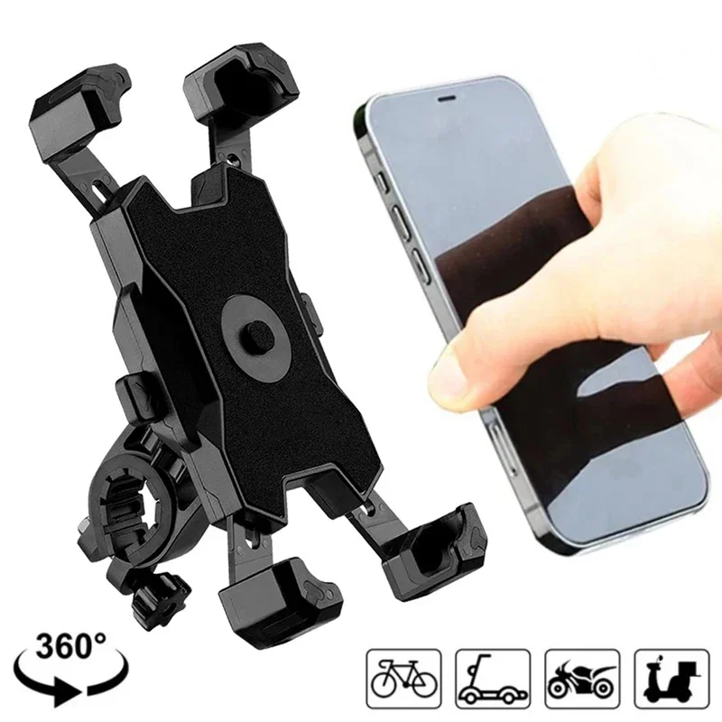 Universal 360° Rotatable Shockproof Bike & Motorcycle Phone Holder Stand