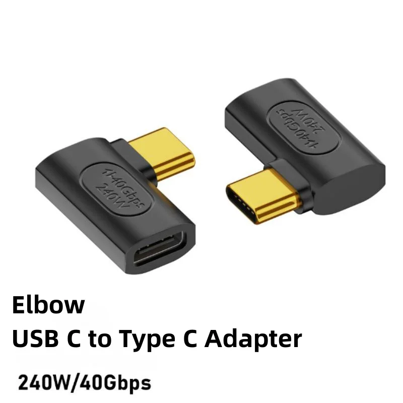 ?   240W USB C 연장 어댑터 90/180도 타입 C 남성-여성 연장 OTG 40Gbps 고속 데이터 어댑터 컨버터 충전 어댑터