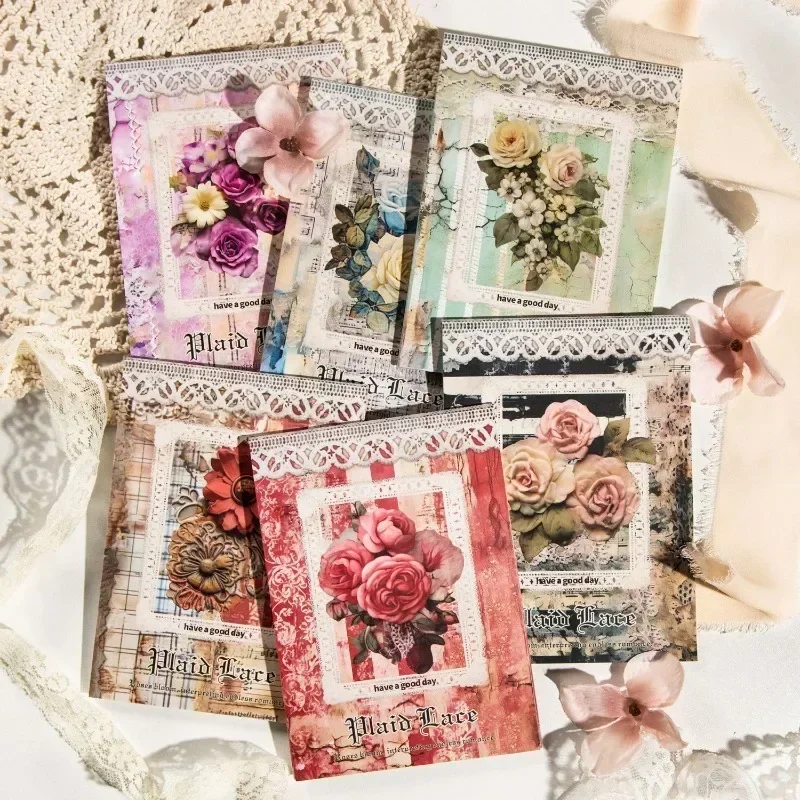 30Pieces lace Decorative lace Notebooks handbook materials Scrapbooking Cut Writing 180*115mm Material book Checkered 2