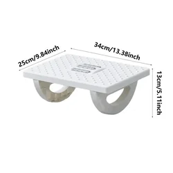 Ergonomic Under Desk Foot Stool with Massage Rollers for Home and Office Comfort (White)