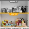 Bamboo rotating tray seasoning rack Kitchen storage rack spices storage cosmetics table turntable fruit tray rotating rack 4