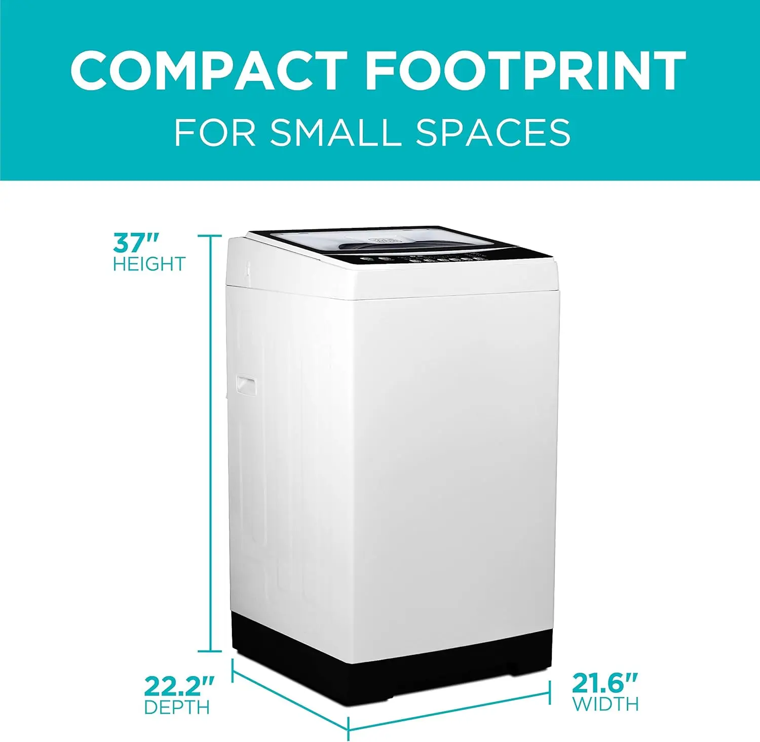 Small Washer, Washing Machine for Household Use, Portable Washer 2.0 Cu. Ft. with 6 Cycles, Transparent Lid & LED Display 5