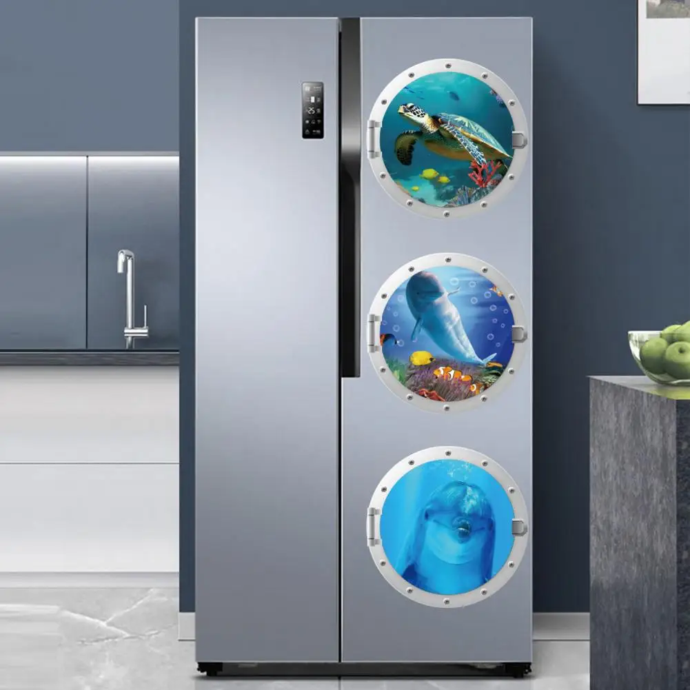 

Наклейки на стену ванной комнаты, наклейки на стену с принтом океана, самоклеящиеся водонепроницаемые противоскользящие наклейки для спальни