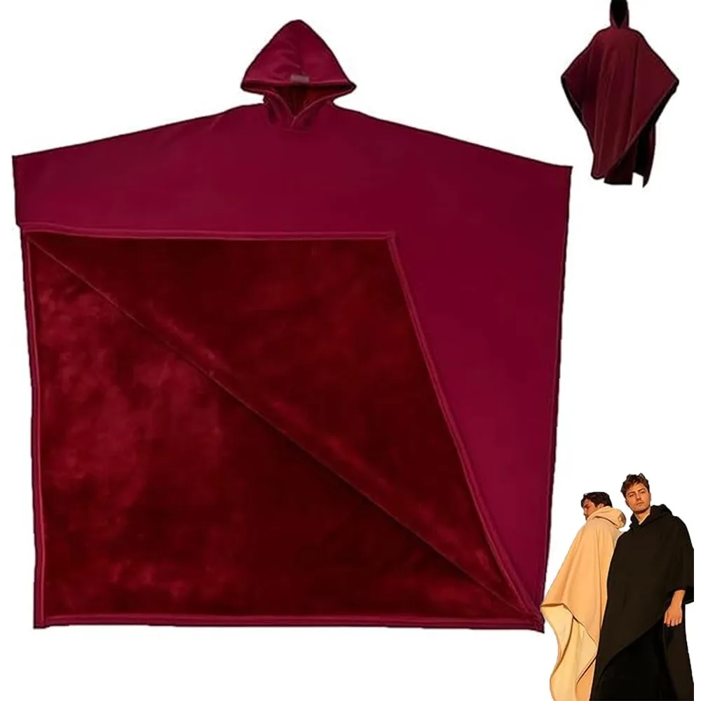 Good Quality Indio Cloak Hoodie Punk Loose Solid Color Cloak top Blanket With Hat Men Sweatshirt Casual Autumn and Winter