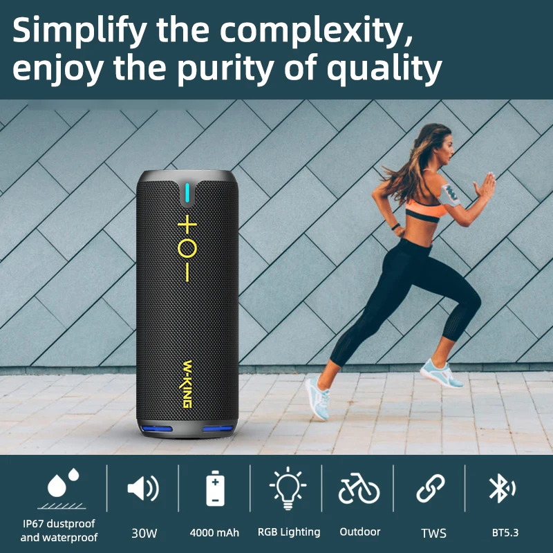W-King-防水Bluetoothスピーカー,ワイヤレススピーカー,ダブルボイス