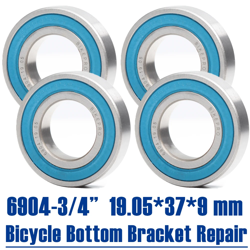 4 PCS 6904-3/4&lsquo;&rsquo;RS Bearing 19.05*37*9mm 6904/19.05 Bicycle Bottom Bracket Repair Parts Ball Bearings MR190537 RS