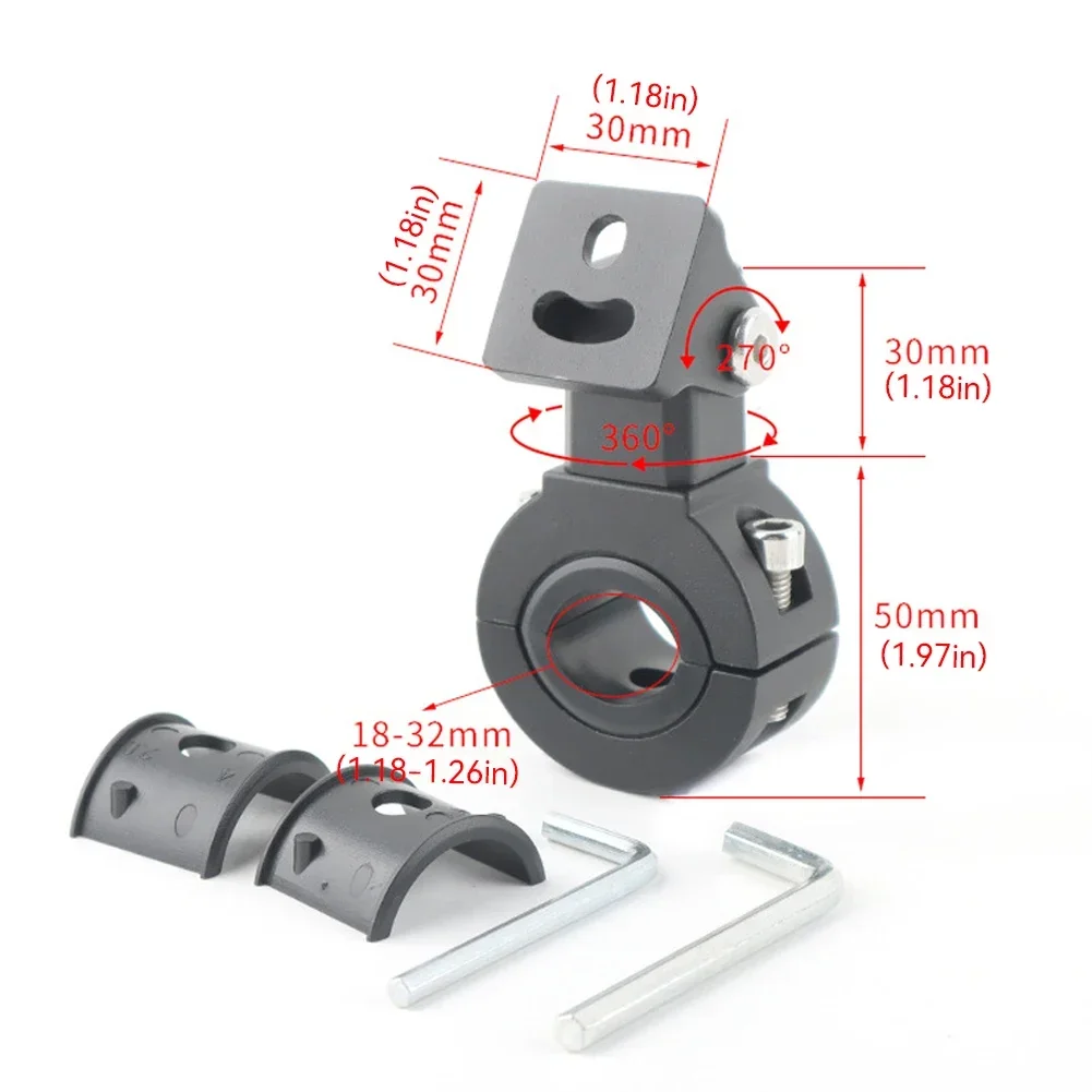 Adjustable Motorcycle LED Light Brackets Bumper Modified Headlight Mount Bracket Universal Mount Kit Internal Diameter 18-32mm motorcycle light bracket motorcycle headlight clamp motorcycle headlight mount