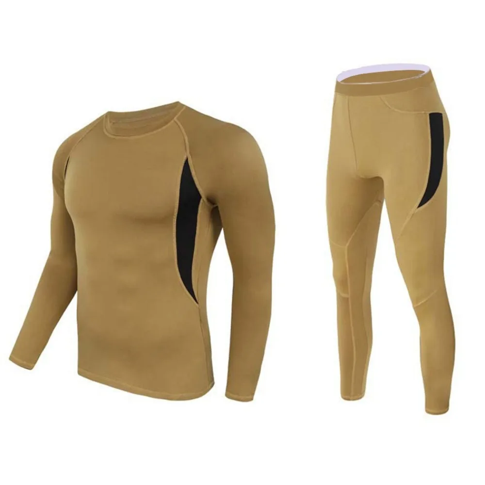 Autumn And Winter Men's Thermal Underwear Bottoming Suit Slim Quick Dry Cycling Fitness Outdoor Sports Training Gym Wear