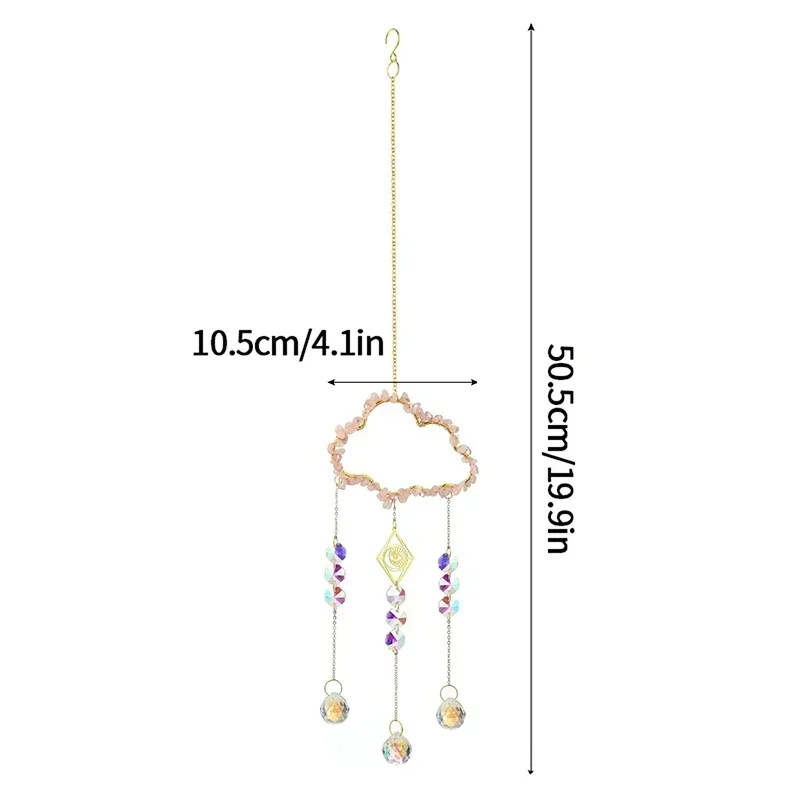 New Crystal Sun Catcher Cloud Window Wind Chime Hanging Rainbow Prism Pendant Jewelry Home Garden Decoration Festival Gifts
