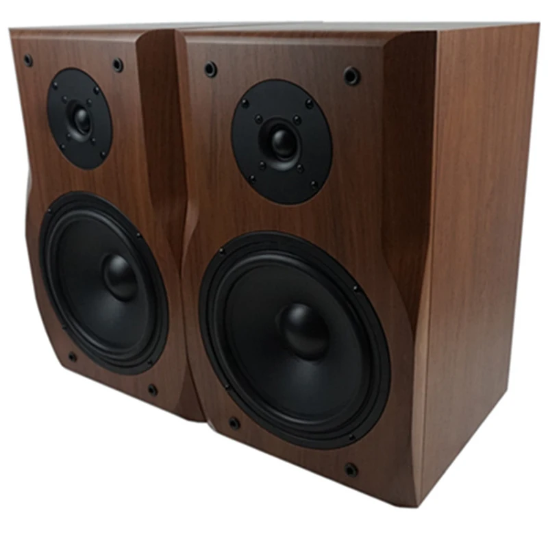8 Inch Bookshelf Speaker High and Low frequency Two-Way HIFI Wooden Passive Audio Sound Amplifier Monitor Speaker Music Player