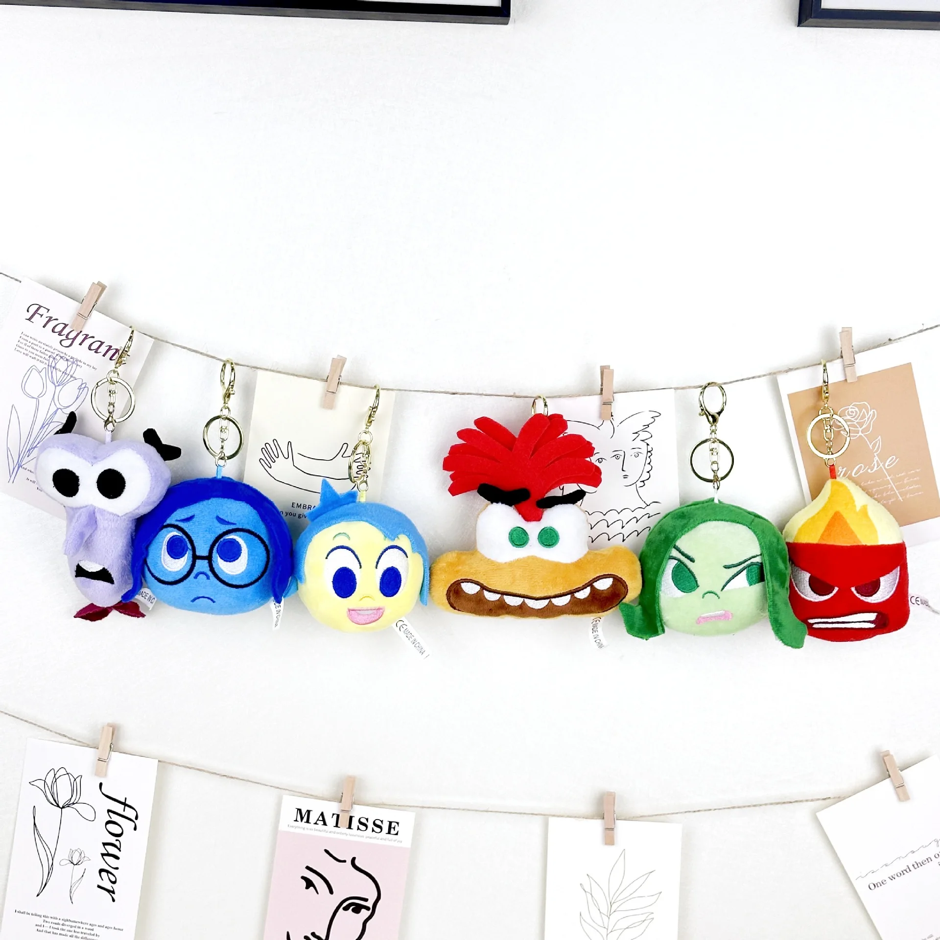 

New Disney Inside Out 2 Plush Toy Animation Joy Sadness Anger Disgust Fear Anxiety Cartoon Cute Doll Keychain Children's Gift