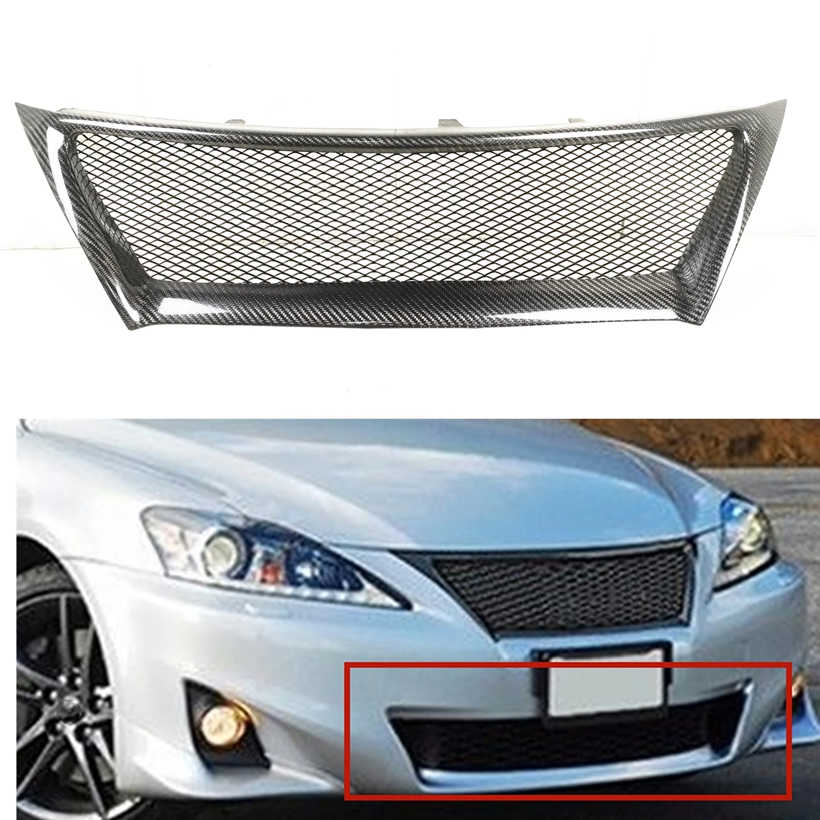 Carbon Fiber Grill Front Grille For Lexus IS IS250 IS350 2011 2013 JDM