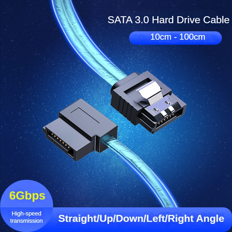 Dual Channel Hard Drive Cabo de Dados Cotovelo Sata 3.0 Iii Esquerda Direita up Down Gbps Sas Cord - Imagem 4