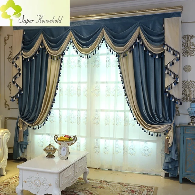 Cortinas Para Sala De Estar, Dormitorio, Comedor, Cocina, Ventanas,  Elegantes, Bordadas De Lujo, Cenefa De Sombreado Alto Europeo - Cortina -  AliExpress