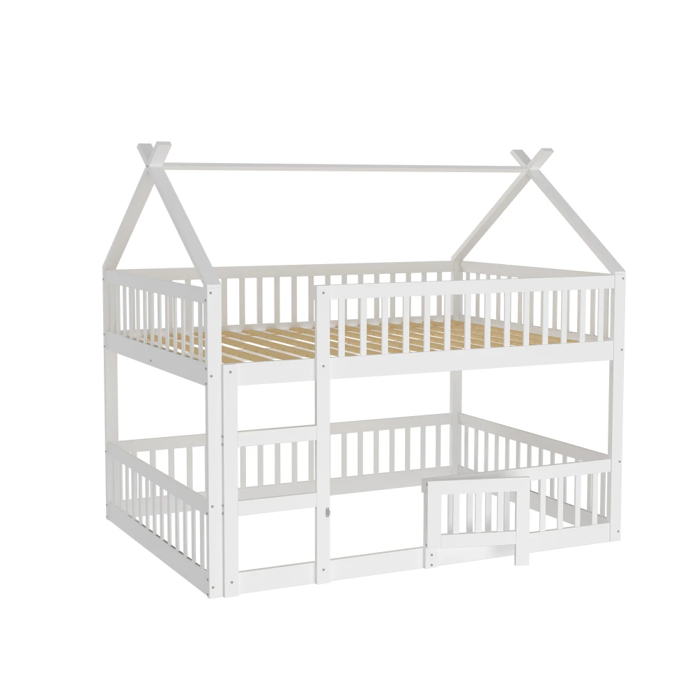90*200cm/140*200cm Modernes Etagenbett für Kinder, Familienbett für Kinder, mit Treppe, Loft-Design, Etagenbettgestell aus massivem Holz – Detail 9