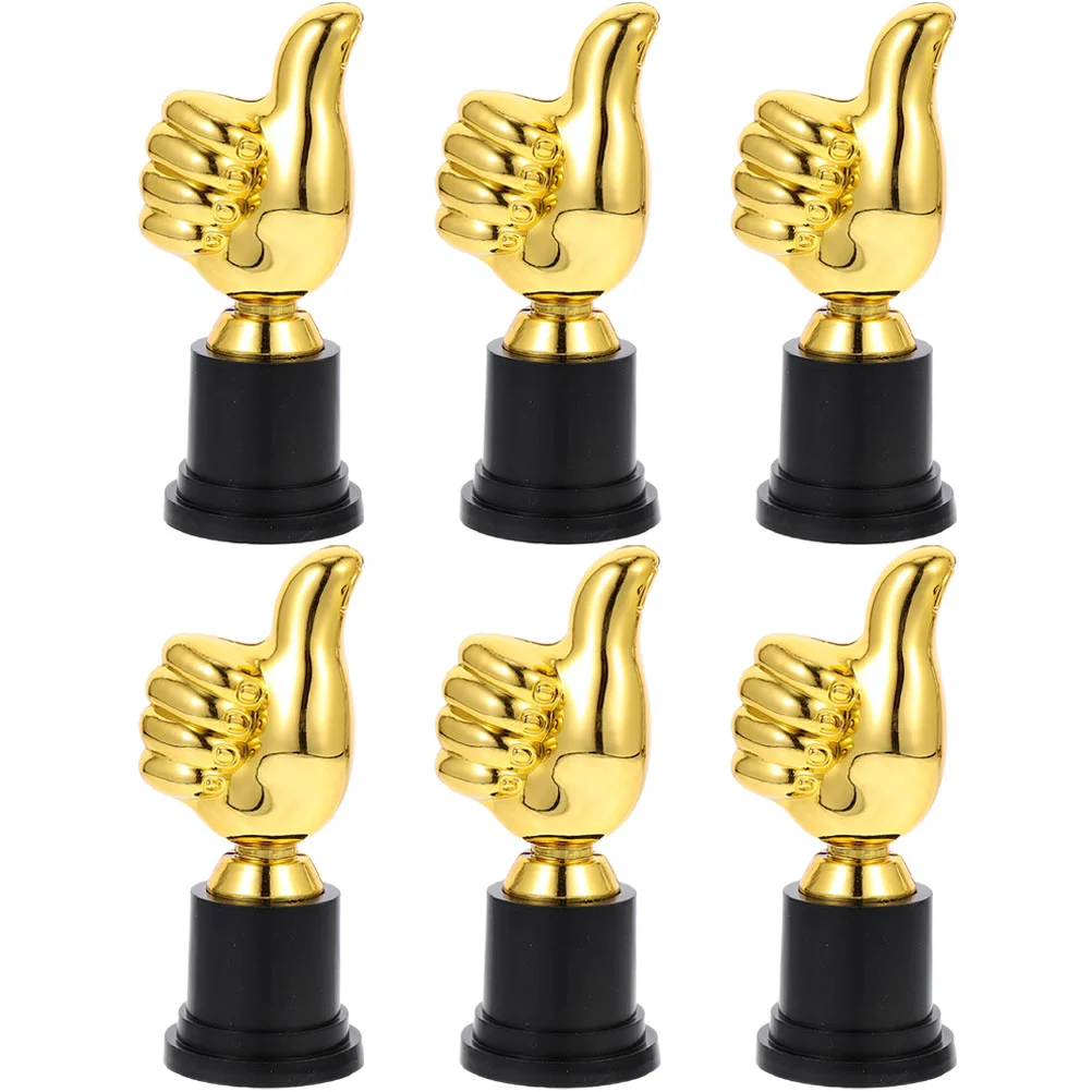 

6 Pcs Fine Kids Awesome Trophy Child Football Decor Victory Fingers Plastic Children Cup