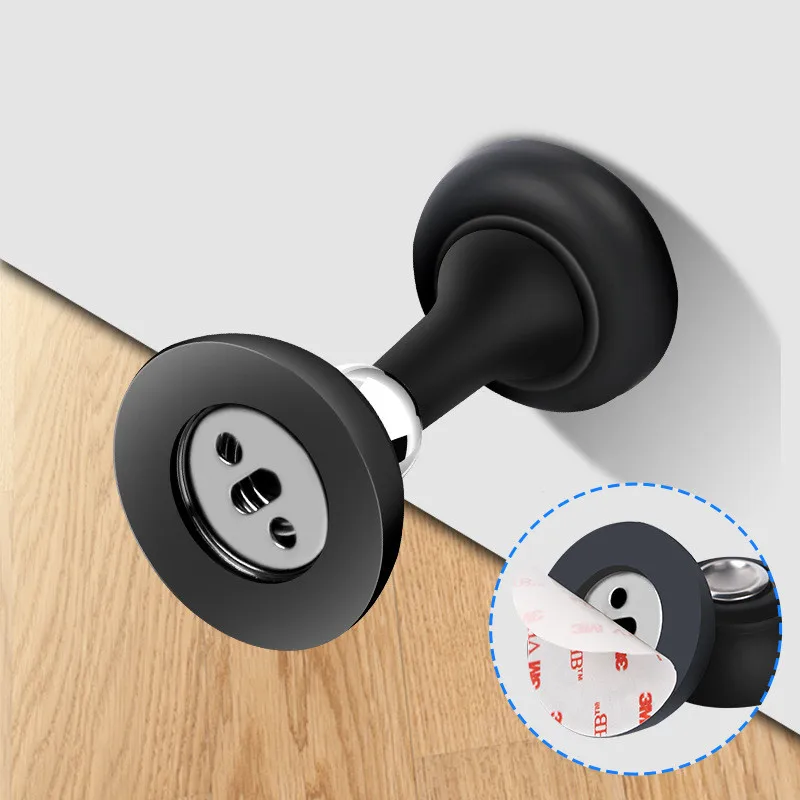 Door stopper KK&FING strong magnetic silent suction household bedroom free-punch anti-collision door stop silicone floor