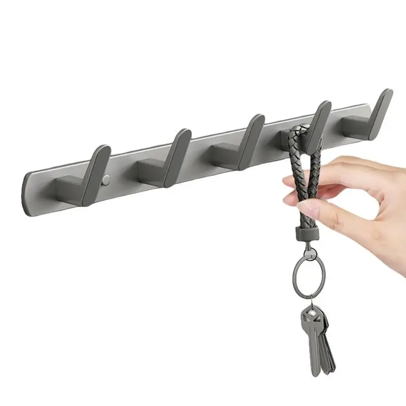 Coat Hooks Wall Mount Coat Rack For Towels Robes Hats And Jackets Stable Gray Hooks For Wall With 5 Hooks Home Supplies products