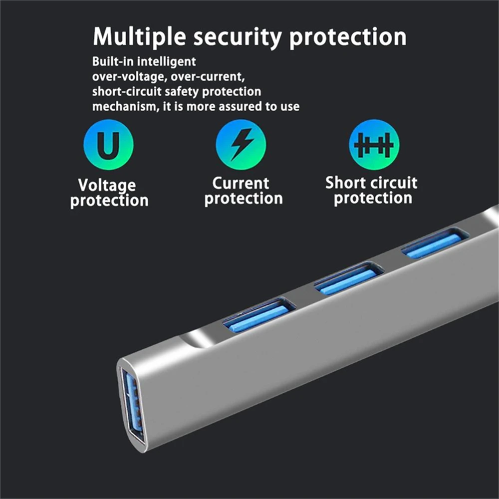 USB Hub 4 Port USB 3.0 Hub High Speed Type C Splitter Adapter Expander OTG For Xiaomi Macbook Pro 13 15 Air Pro PC Computer usb hub adapter usb port adaptor usb hub converter cable converter type c otg adapter