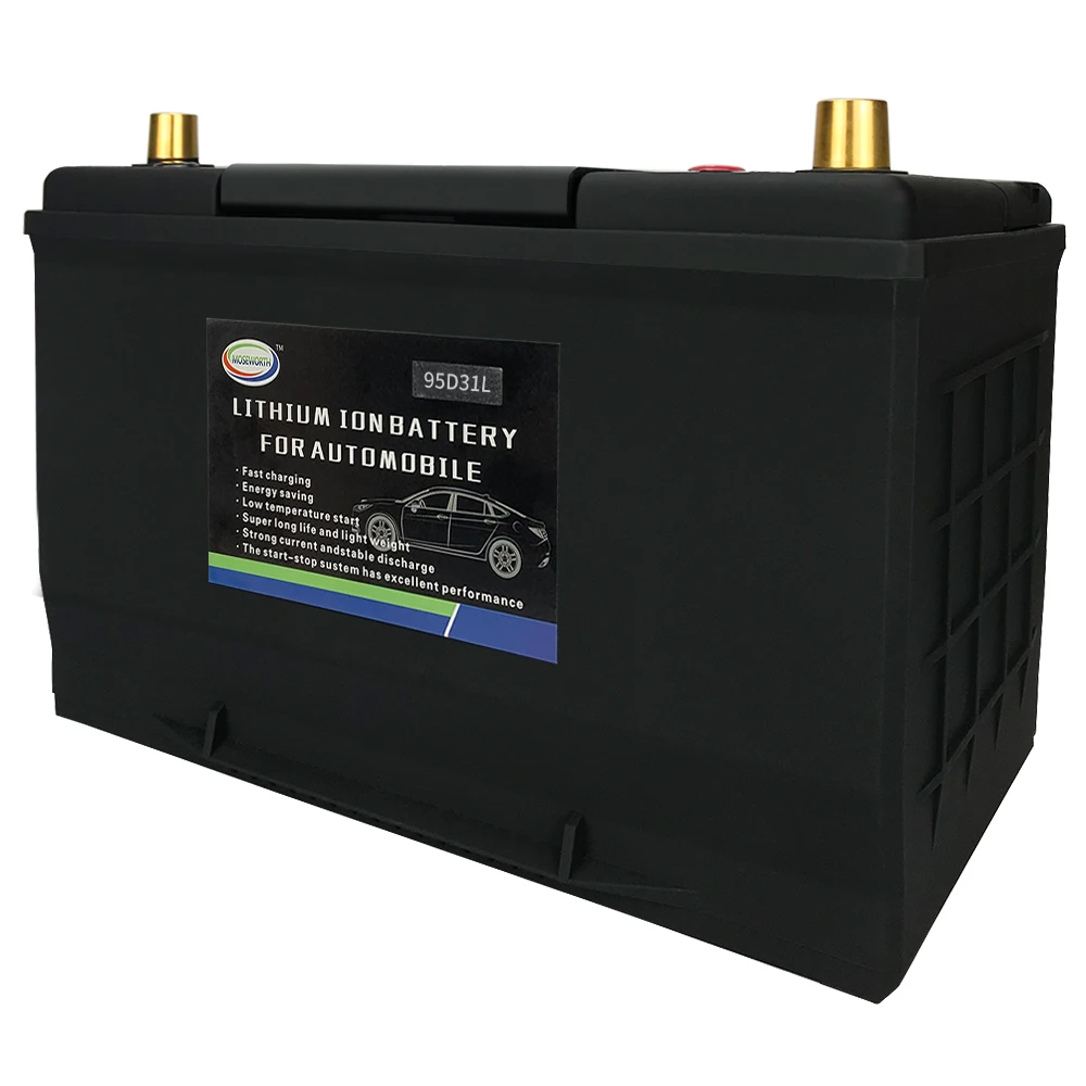 95AH 95D31L/R LiFePO4 Battery Automobile Battery 12V Lithium Phosphate Ion 1800CCA Size-305*172*203mm LiFePo4 Auto Car Battery jumper box