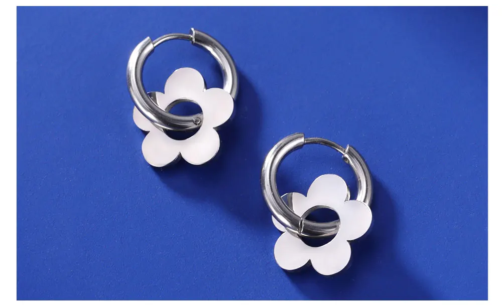 Cazador Niedliche Blumen-Tropfenohrringe für Frauen 2026, trendige Goldfarbe, Edelstahl, neu in Ohrringen, Party, Hochzeit, Schmuck, Geschenk – Detail 7