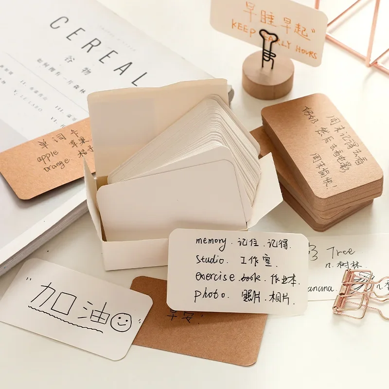 100/50/20PCS Farbe Kraft Papier Karte Retro Doppelseitige Wort Karte DIY Postkarte Geschenk Gruß Einladung karte Hinweis Nachricht Karte – Detail 11