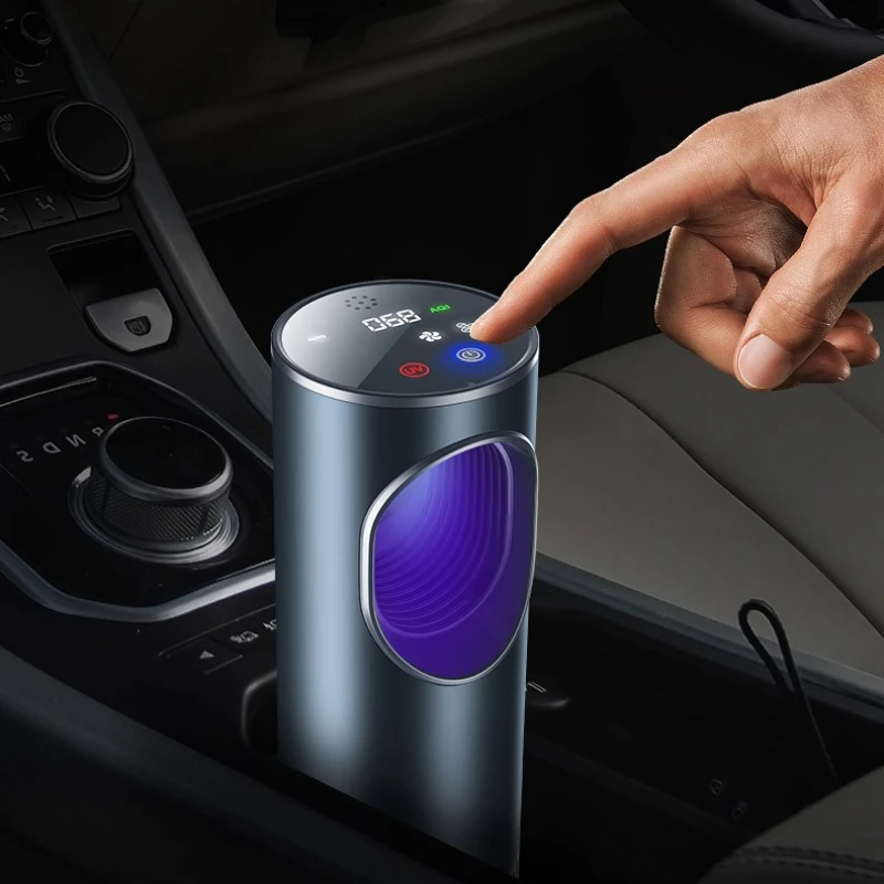 

Intelligent Car Air Purifier For Formaldehyde Removal Negative Ion Oxygen Bar Screen Display UV Ultraviolet Sterilization